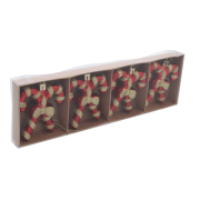 KPL. 4 OZDÓB BOMBEK CHOINKOWYCH - LASKA CUKROWA 7,5X6,5CM
