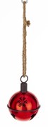 ZAWIESZKA DZWONEK CZERWONY METALOWY 15,5x11x11CM
