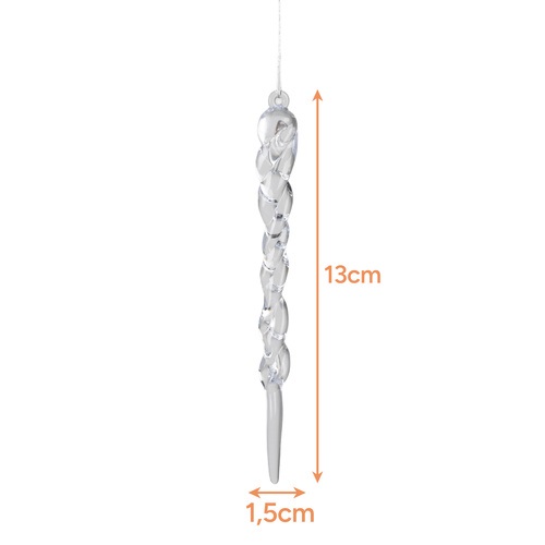Sople na choinkę 12 szt zawieszki bombki 13cm