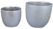 DONICZKA SREBRNA MATOWA DUŻA 17,5X17,5X16CM