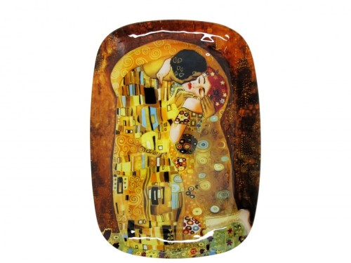 PATERA SZKLANA KLIMT POCAŁUNEK 35X25 CM