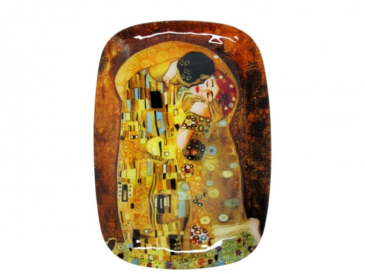 PATERA SZKLANA KLIMT POCAŁUNEK 35X25 CM