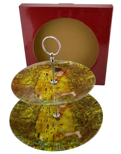 PATERA DWUPIĘTROWA KLIMT POCAŁUNEK 25X25 CM
