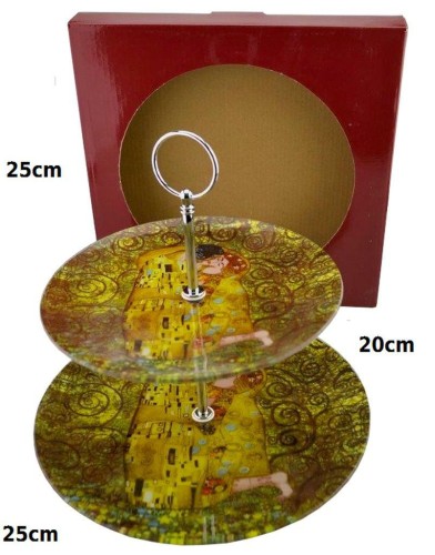 PATERA DWUPIĘTROWA KLIMT POCAŁUNEK 25X25 CM