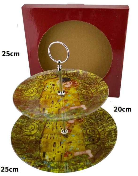 PATERA DWUPIĘTROWA KLIMT POCAŁUNEK 25X25 CM