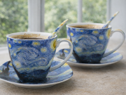 ZESTAW FILIŻANEK ZE SPODKIEM 250ML VAN GOGH GWIEŹDZISTA NOC