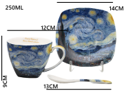 ZESTAW FILIŻANEK ZE SPODKIEM 250ML VAN GOGH GWIEŹDZISTA NOC