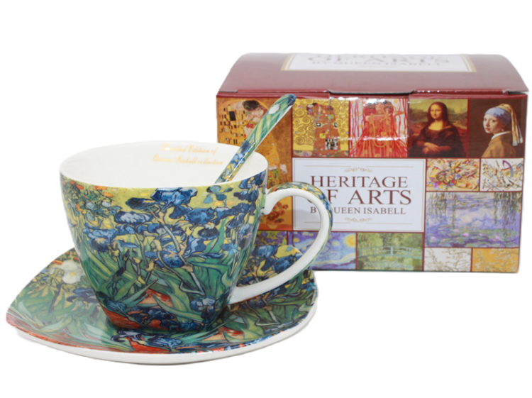 FILIŻANKA ZE SPODKIEM I ŁYŻECZKĄ 250ML VAN GOGH IRYSY