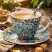 FILIŻANKA ZE SPODKIEM I ŁYŻECZKĄ 250ML VAN GOGH IRYSY