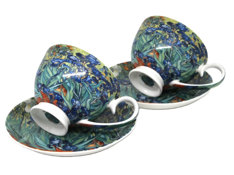 ZESTAW FILIŻANEK ZE SPODKIEM 250ML VAN GOGH IRYSY