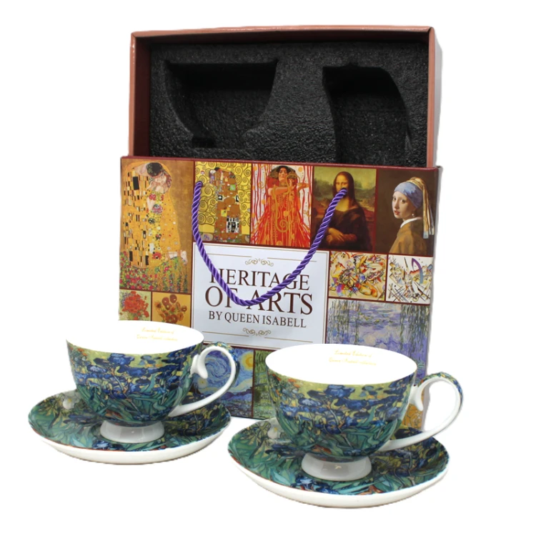 ZESTAW FILIŻANEK ZE SPODKIEM 250ML VAN GOGH IRYSY