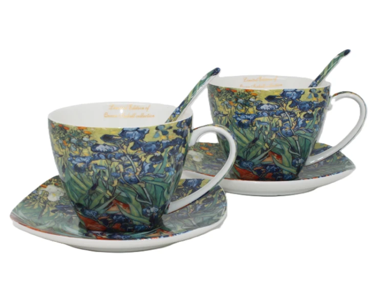 ZESTAW FILIŻANEK ZE SPODKIEM 250ML VAN GOGH IRYSY