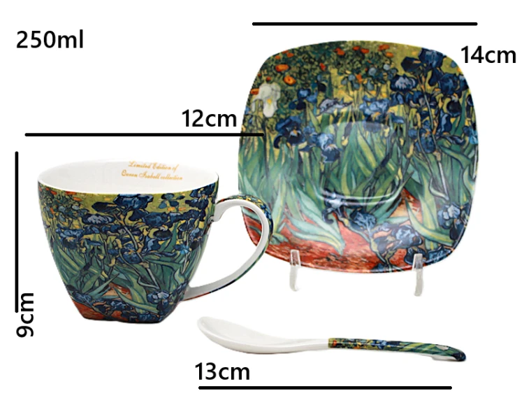 ZESTAW FILIŻANEK ZE SPODKIEM 250ML VAN GOGH IRYSY