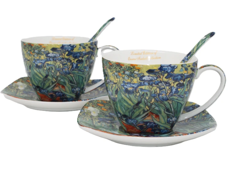 ZESTAW FILIŻANEK ZE SPODKIEM 250ML VAN GOGH IRYSY