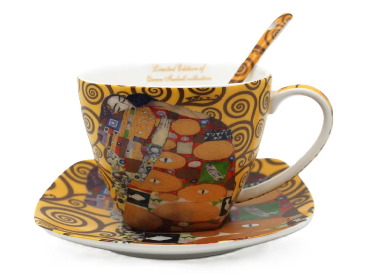 FILIŻANKA ZE SPODKIEM I ŁYŻECZKĄ 250ML G. KLIMT SPEŁNIENIE