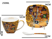 FILIŻANKA ZE SPODKIEM I ŁYŻECZKĄ 250ML G. KLIMT SPEŁNIENIE