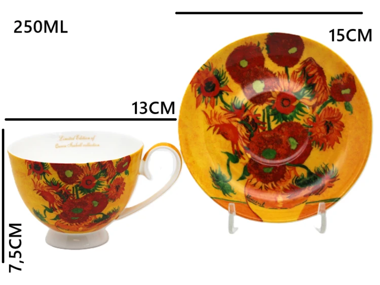 FILIŻANKA ZE SPODKIEM 250ML VAN GOGH SŁONECZNIKI