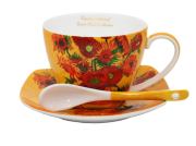 FILIŻANKA ZE SPODKIEM I ŁYŻECZKĄ 250ML VAN GOGH SŁONECZNIKI