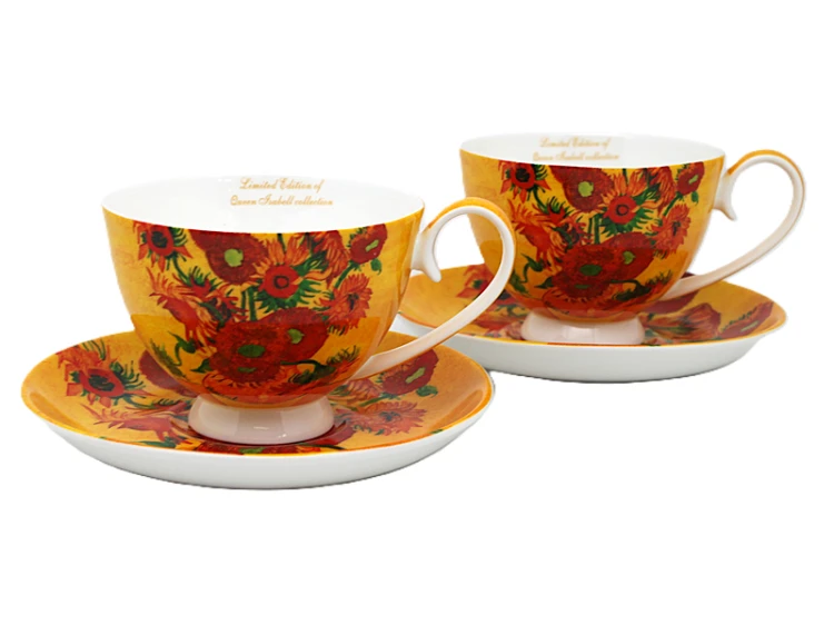 ZESTAW FILIŻANEK ZE SPODKIEM 250ML VAN GOGH SŁONECZNIKI