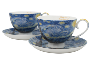 ZESTAW FILIŻANEK ZE SPODKIEM 250ML VAN GOGH GWIEŹDZISTA NOC