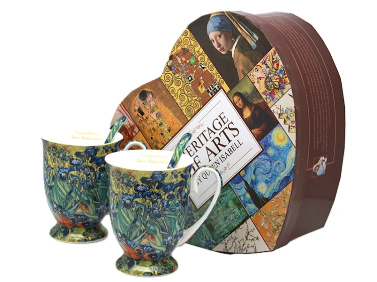 ZESTAW KUBKÓW Z ŁYŻECZKAMI 300ML VAN GOGH IRYSY