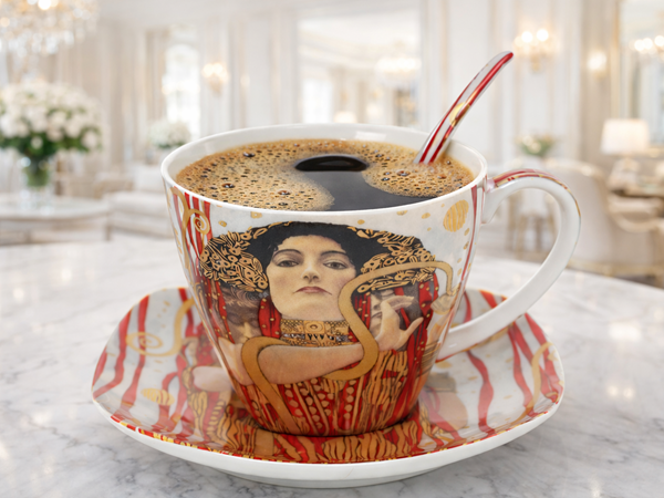 FILIŻANKA ZE SPODKIEM I ŁYŻECZKĄ 250ML G. KLIMT MEDYCYNA