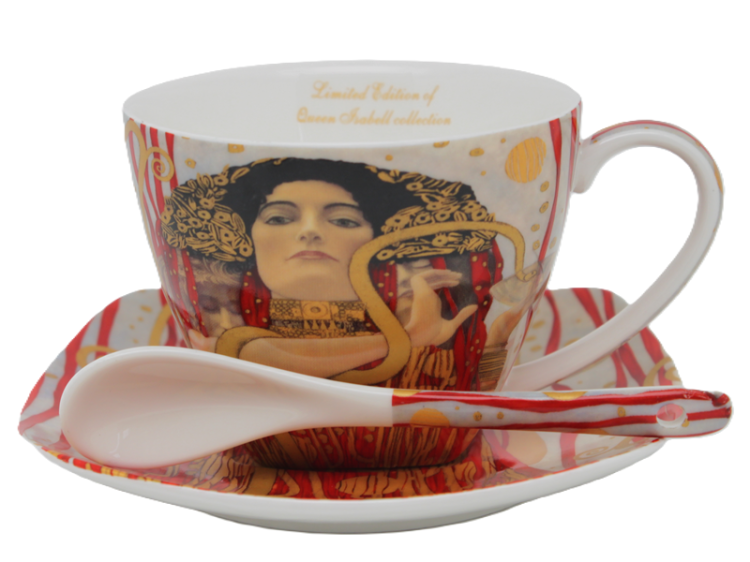 FILIŻANKA ZE SPODKIEM I ŁYŻECZKĄ 250ML G. KLIMT MEDYCYNA