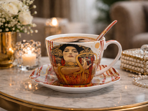FILIŻANKA ZE SPODKIEM I ŁYŻECZKĄ 250ML G. KLIMT MEDYCYNA