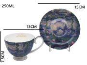 FILIŻANKA ZE SPODKIEM 250ML MONET NENUFARY