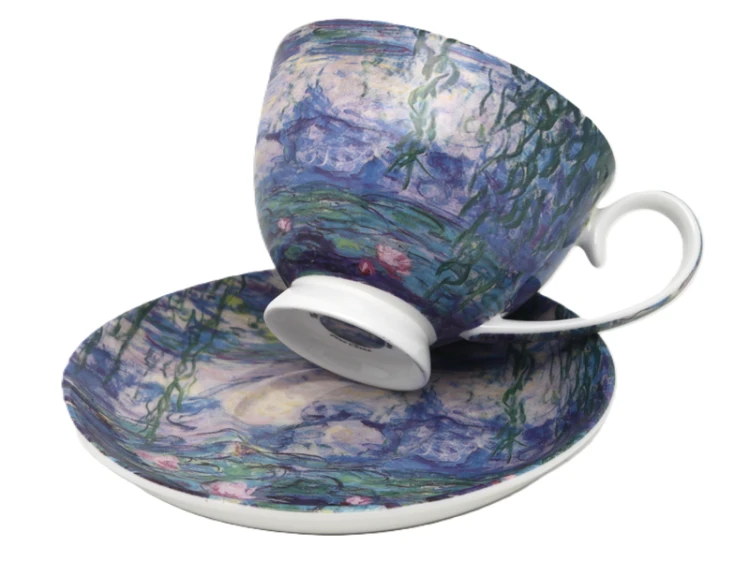 FILIŻANKA ZE SPODKIEM 250ML MONET NENUFARY