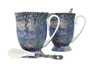 ZESTAW KUBKÓW Z ŁYŻECZKAMI 300ML MONET NENUFARY