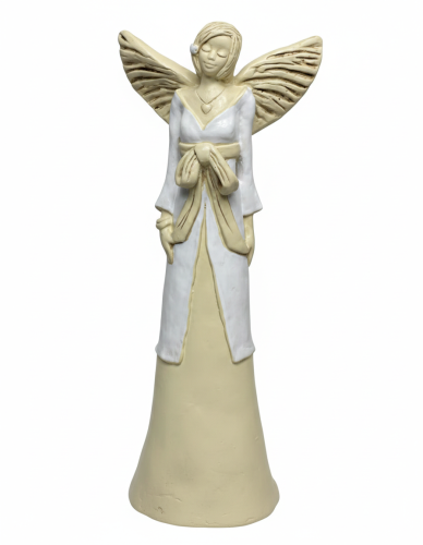 FIGURKA ANIOŁ STOJĄCY BIAŁY 40CM HAND MADE