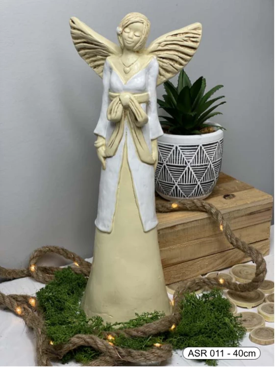 FIGURKA ANIOŁ STOJĄCY BIAŁY 40CM HAND MADE