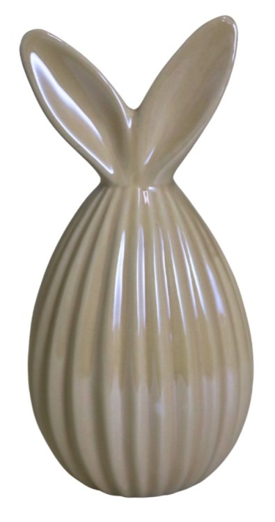 JAJKO CERAMICZNEZ USZAMI KRÓLIKA BEŻOWE 7,5X7,5X15,5 CM