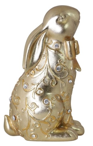 KRÓLIK ZŁOTY Z DIAMENCIKAMI 13,5X10X22 CM