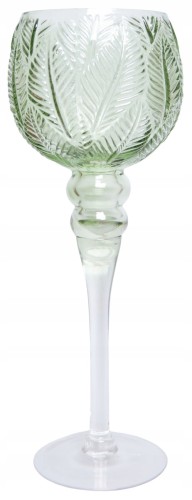 kielich-swiecznik-zielony-liscie-40cm
