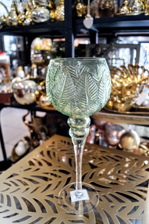 kielich-swiecznik-zielony-liscie-40cm