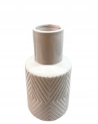 WAZON-CERAMICZNY-BIALY-Z-TEKSTUROWYM-WZOREM-GEOMETRYCZNYM