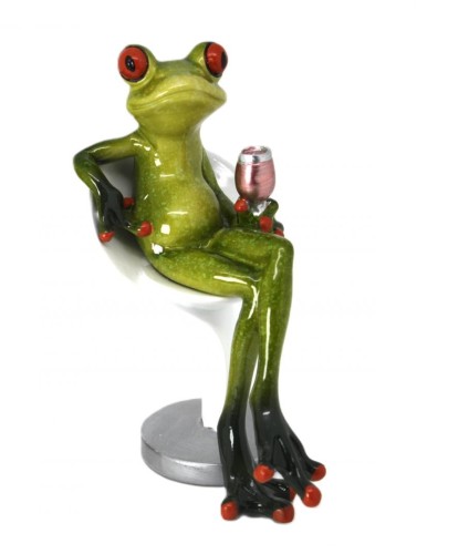 FIGURKA ŻABA Z DRINKIEM