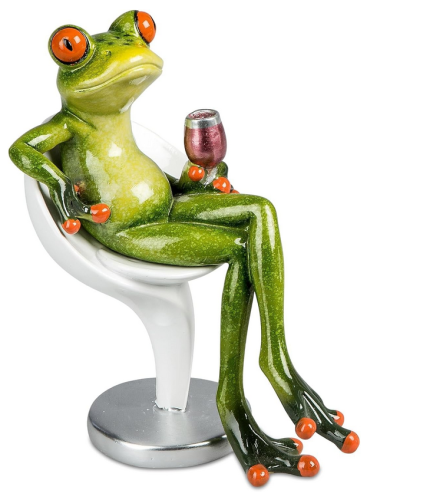 FIGURKA ŻABA Z DRINKIEM