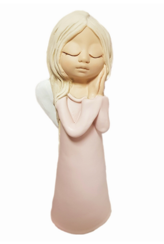 ANIOŁ GIPSOWY GIGA 28CM POMARAŃCZOWA SUKIENKA