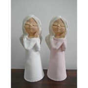 ANIOŁ GIPSOWY GIGA 28CM POMARAŃCZOWA SUKIENKA