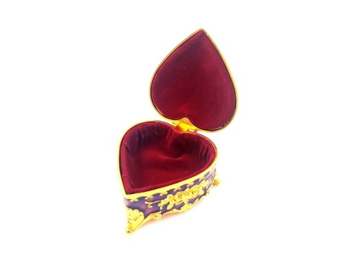 Szkatułka Metalowa w Kształcie Serca ZARĘCZYNY OBRĄCZKI