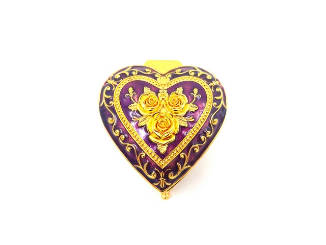 Szkatułka Metalowa w Kształcie Serca ZARĘCZYNY OBRĄCZKI