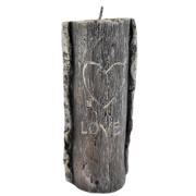 ŚWIECA PARAFINOWA Z NAPISEM LOVE WALENTYNKI