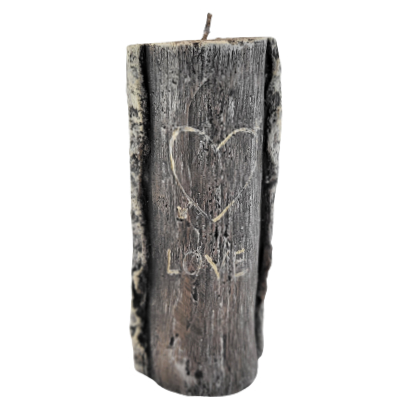 ŚWIECA PARAFINOWA Z NAPISEM LOVE WALENTYNKI