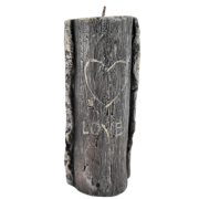 ŚWIECA PARAFINOWA Z NAPISEM LOVE WALENTYNKI