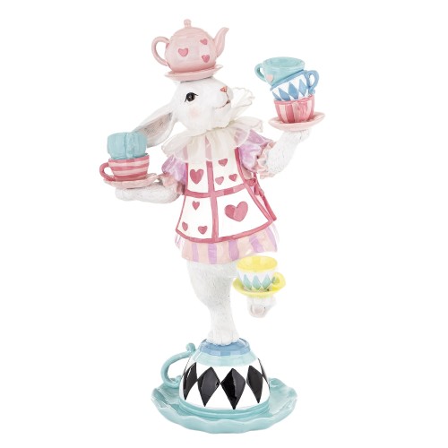 Figurka Bajkowy Królik z Filiżankami Ozdoba