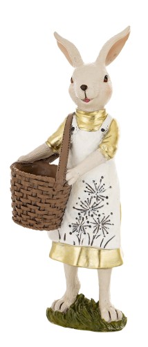 Zając Wielkanocny Figurka z Koszyczkiem Ozdoba