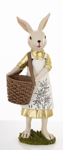 Zając Wielkanocny Figurka z Koszyczkiem Ozdoba